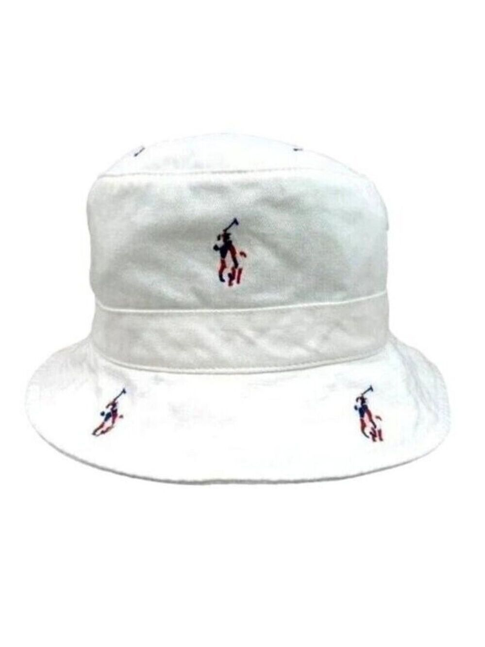 Polo Ralph Lauren Americana Embroidered Pony Bucket Hat Adult Size S/M NEW